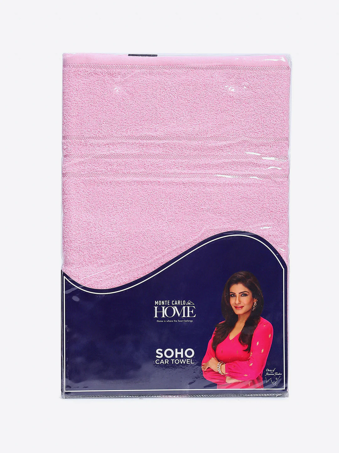 Light Pink Cotton Solid 350 GSM Car Towel (Soho) - Image 5