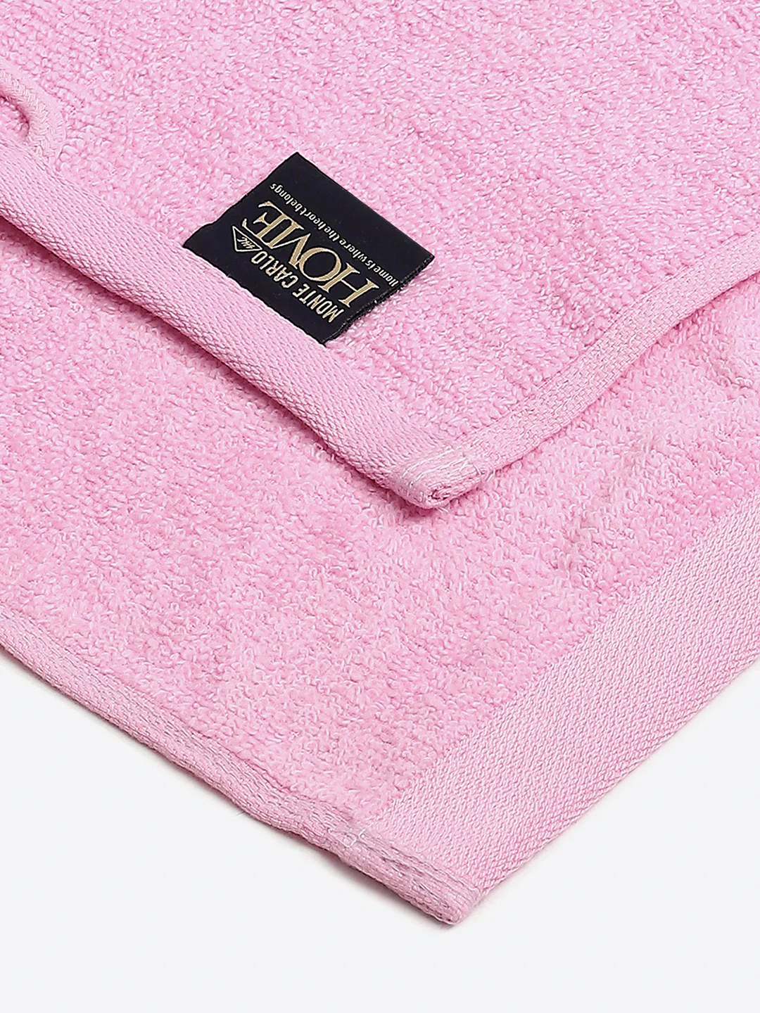 Light Pink Cotton Solid 600 GSM Face Towel (Pack of 4) - Image 3