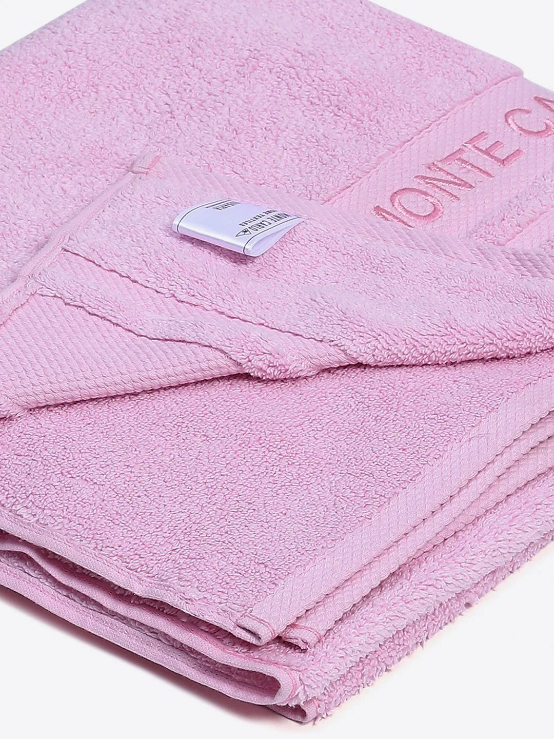 Light Pink Cotton Solid 650 GSM Bath Towel (Eusapia) - Image 3