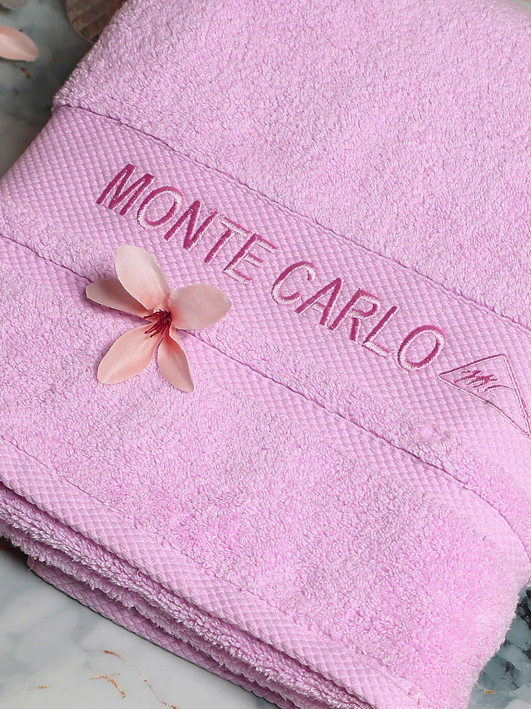 Light Pink Cotton Solid 650 GSM Bath Towel (Eusapia) - Image 6