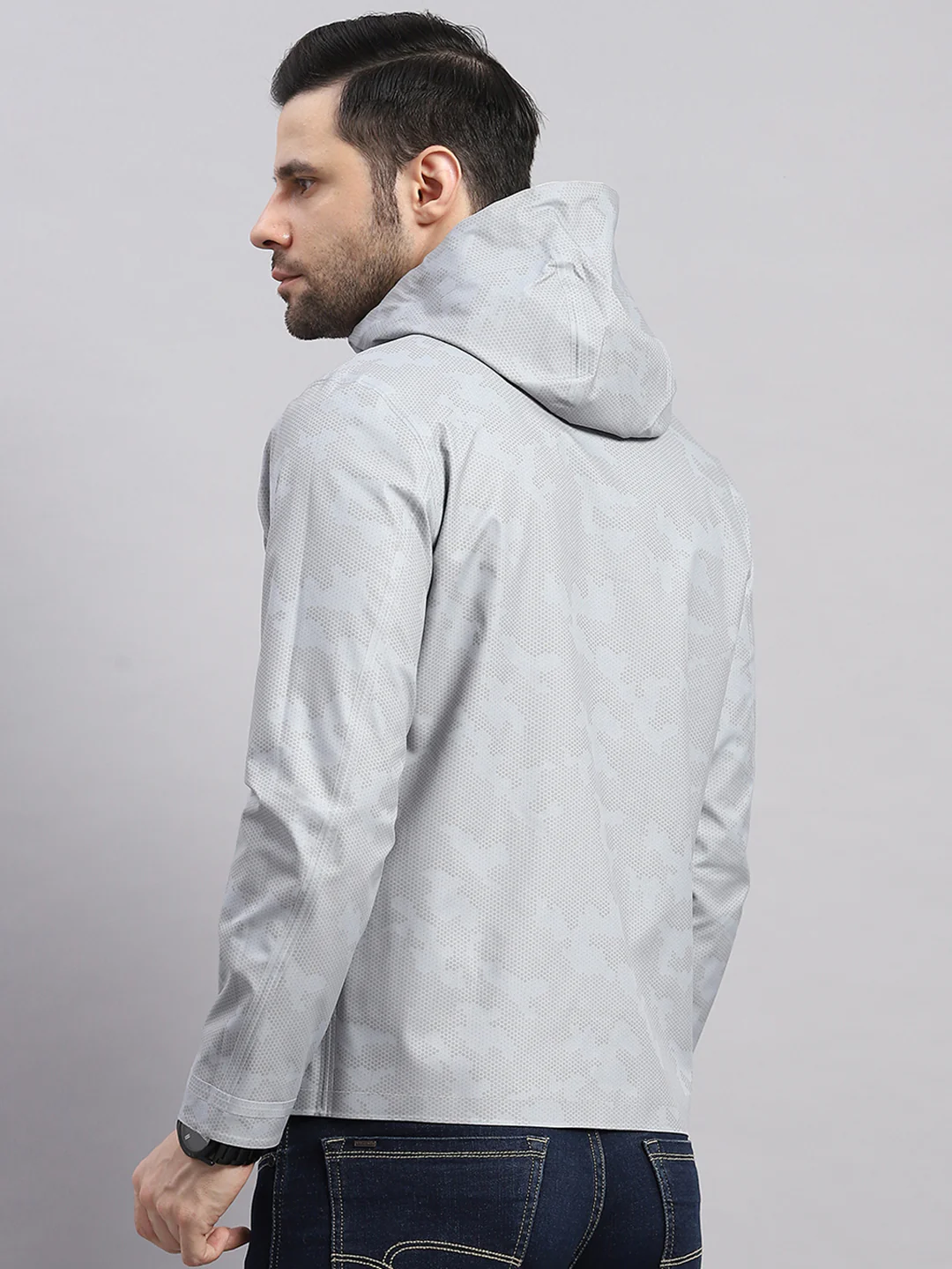 Luxuria Men Beige Check Hooded Full Sleeve Reversible Jacket - Image 9