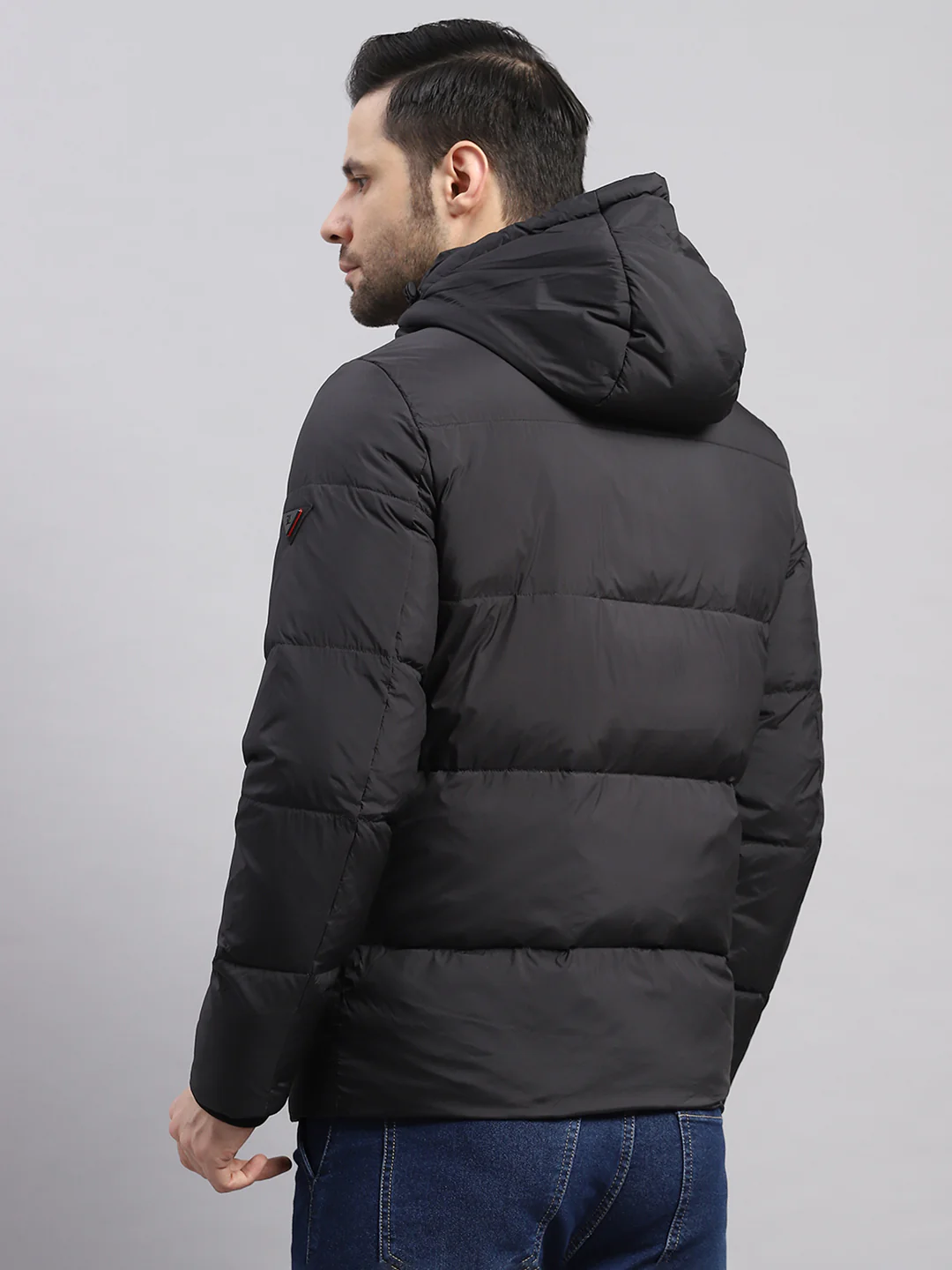 Luxuria Men Black Compressible Duck Down Hooded Jacket - Image 5