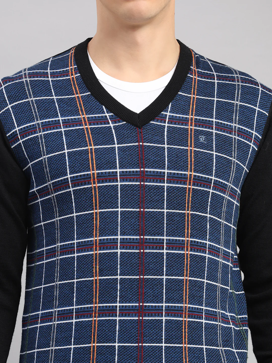 Luxuria Men Black Printed V Neck Full Sleeve Pullover - Image 7