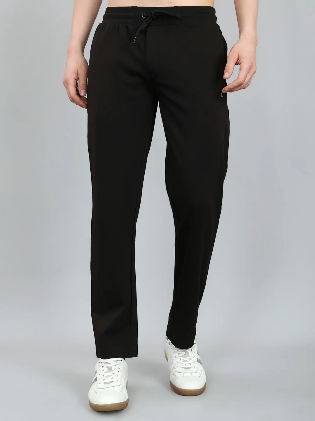 Luxuria Men Black Solid Regular Fit Lower