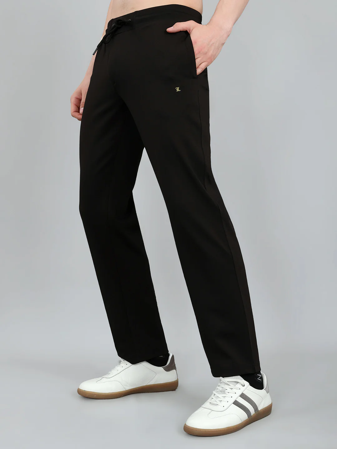 Luxuria Men Black Solid Regular Fit Lower - Image 2