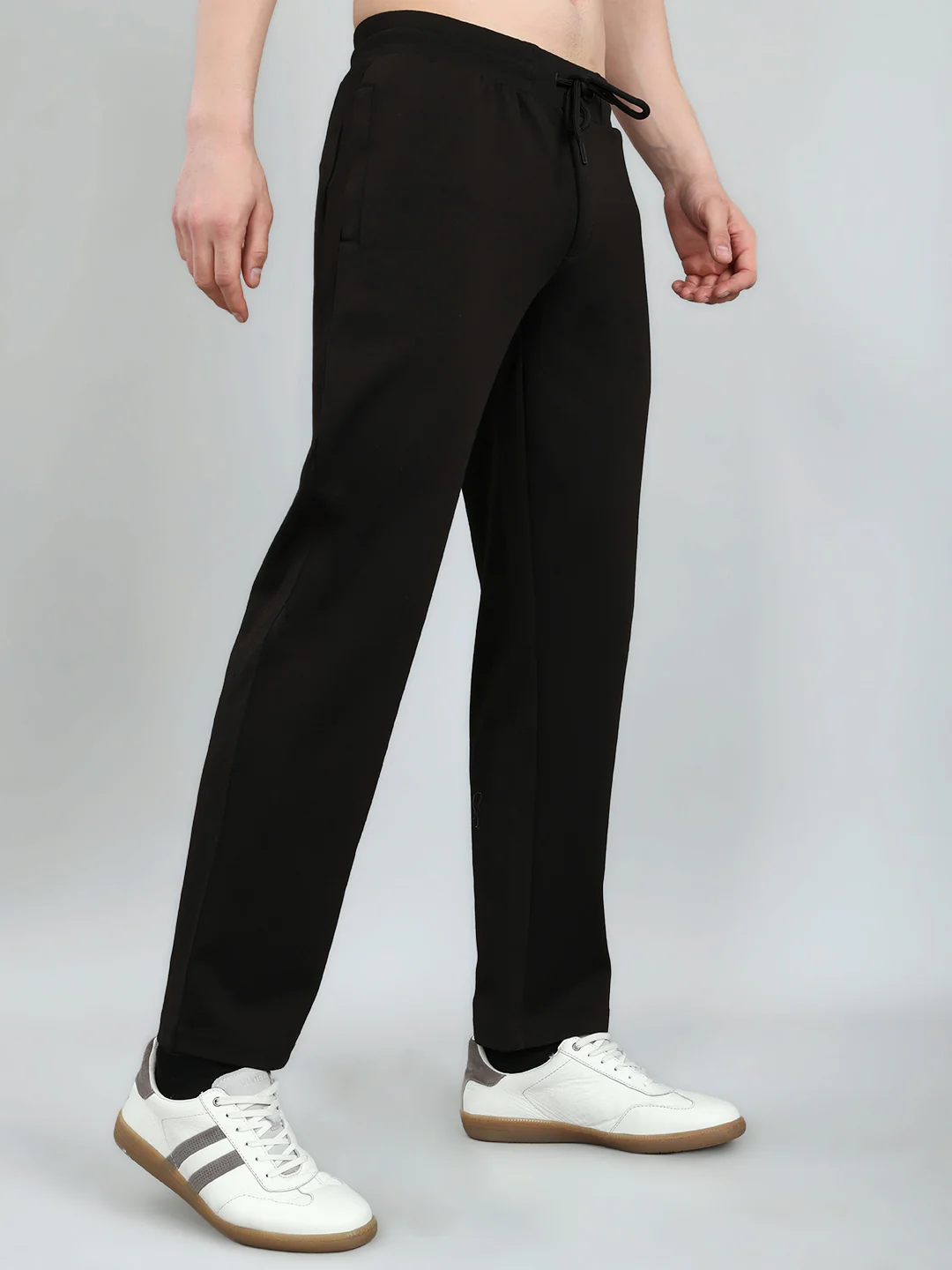 Luxuria Men Black Solid Regular Fit Lower - Image 3