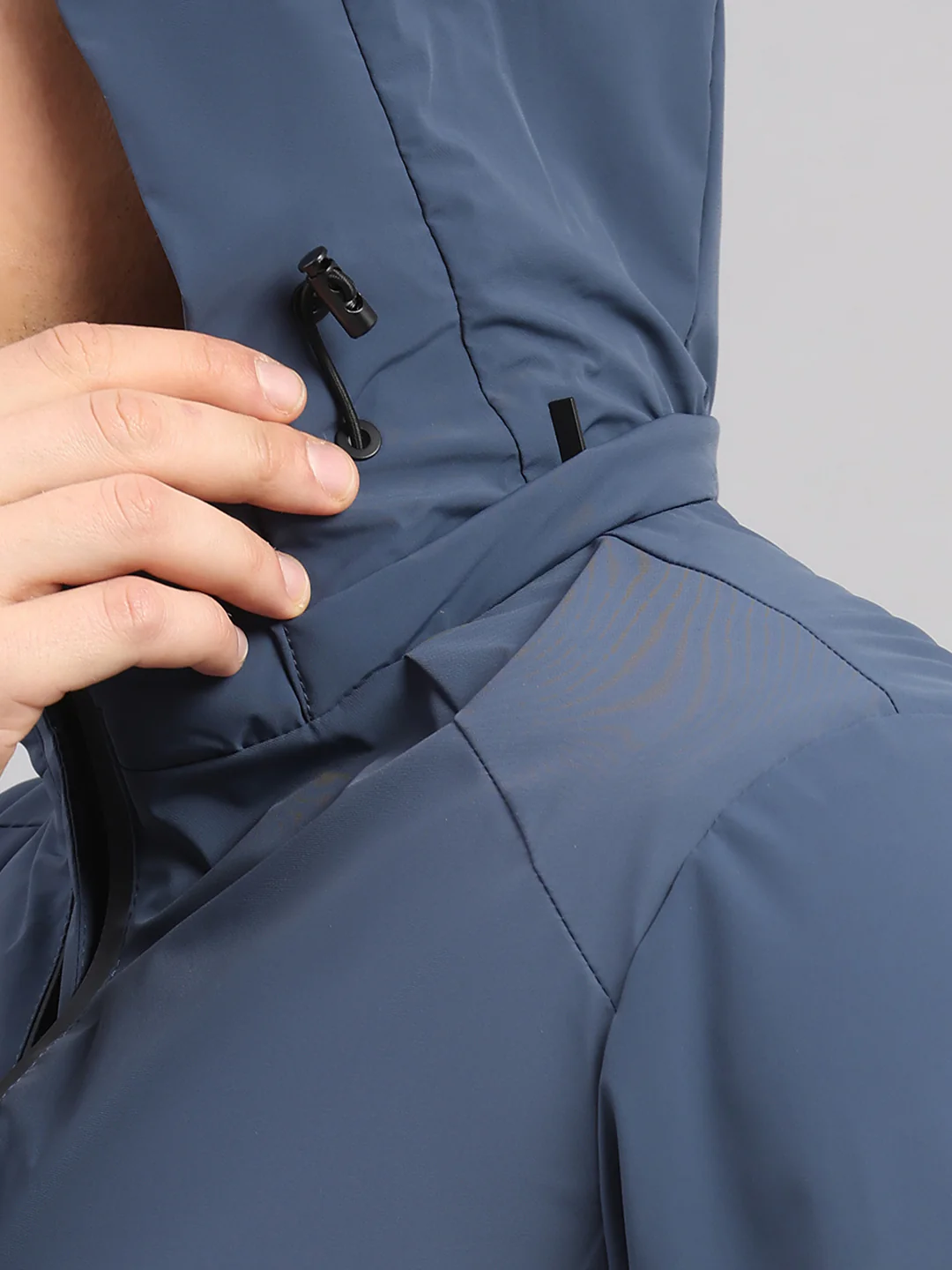 Luxuria Men Blue Solid Hooded Full Sleeve Jacket - Image 8