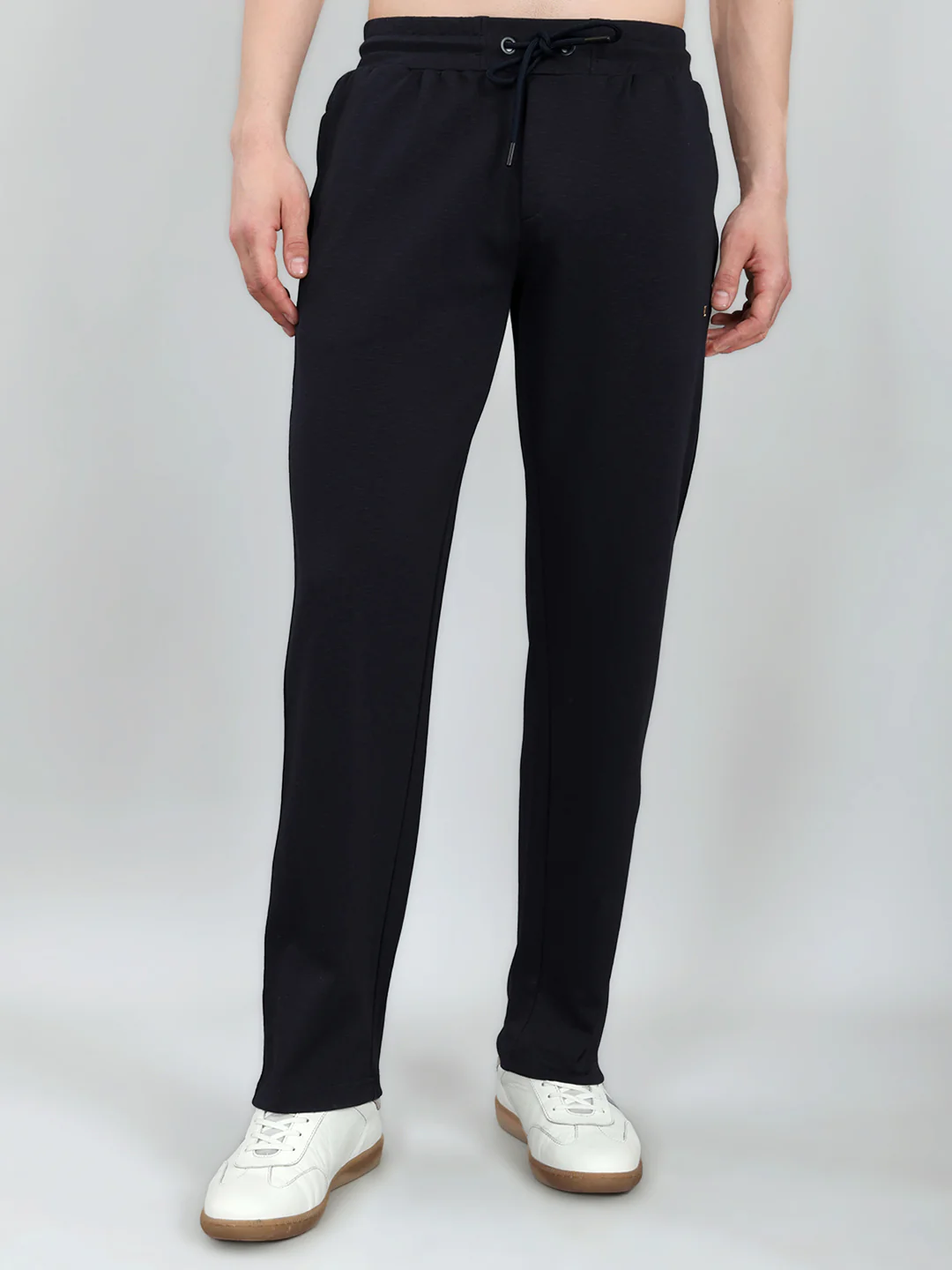 Luxuria Men Navy Blue Solid Regular Fit Lower