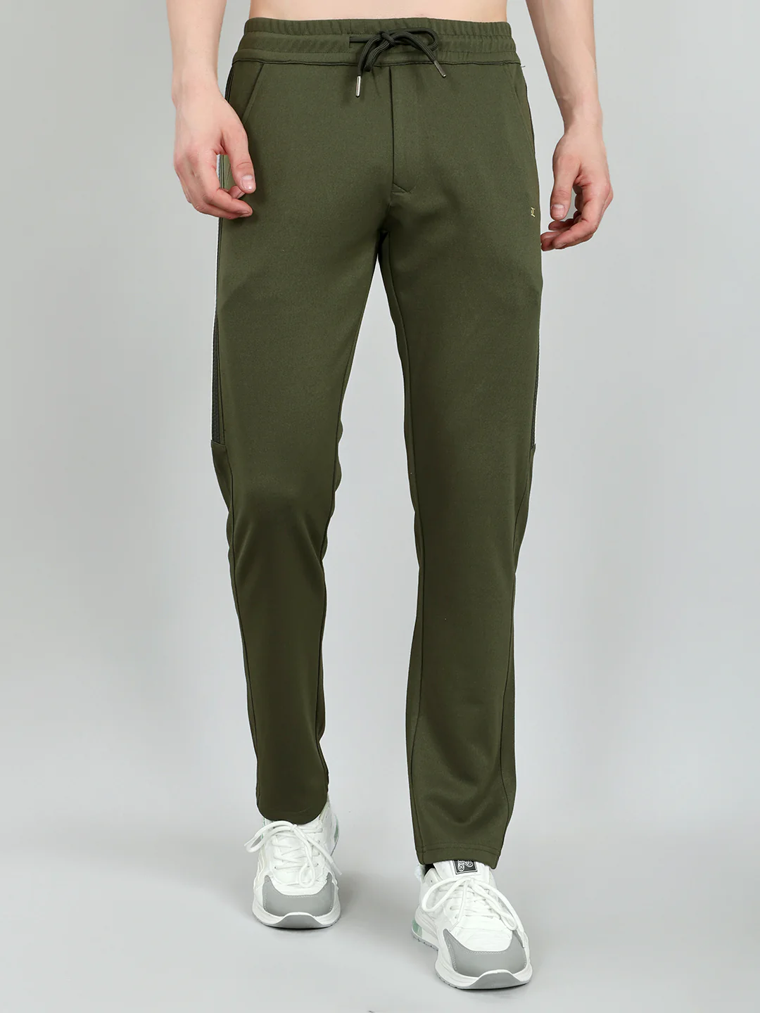 Luxuria Men Olive Solid Regular Fit Lower