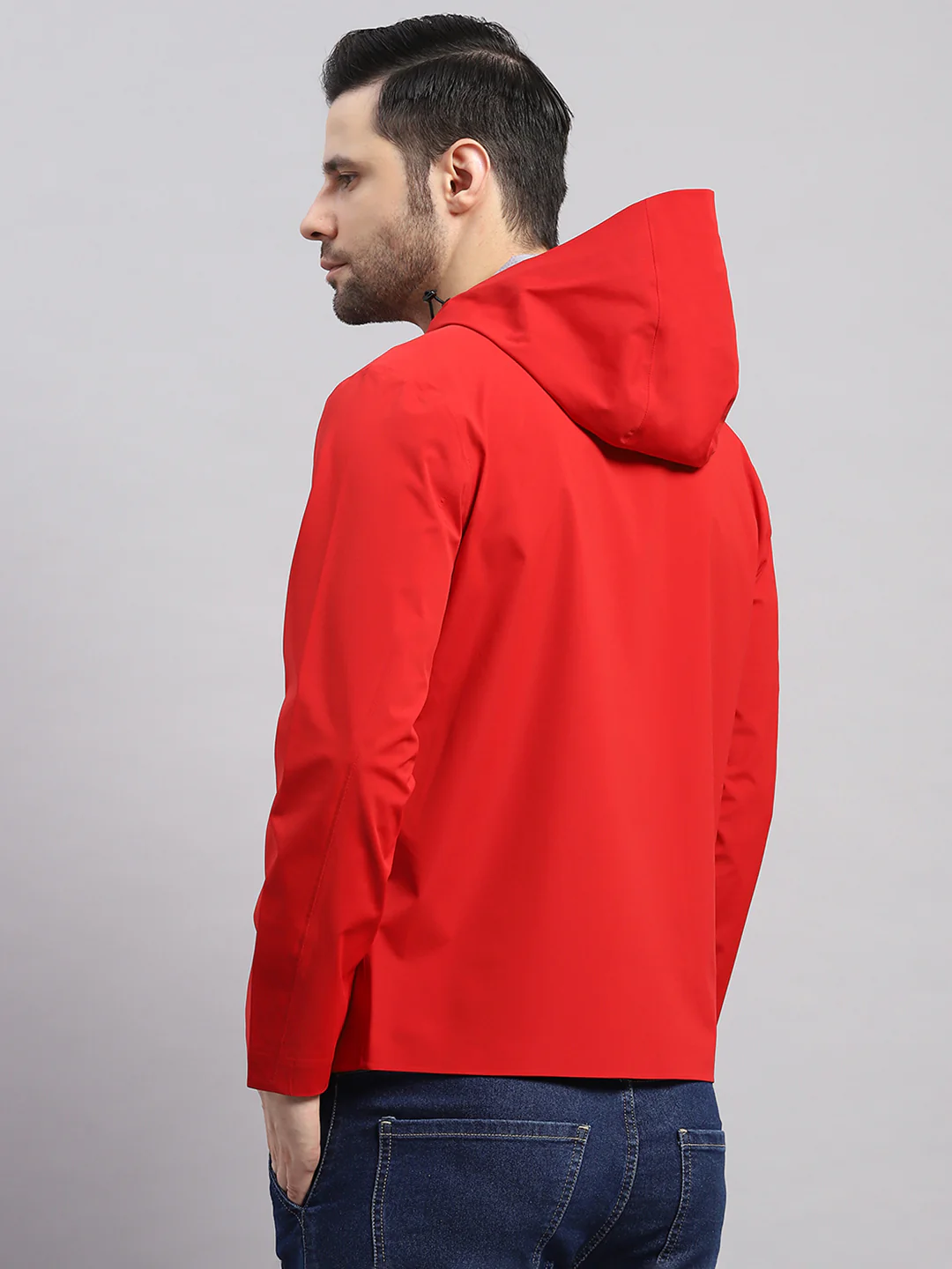 Luxuria Men Red Check Hooded Full Sleeve Reversible Jacket - Image 5
