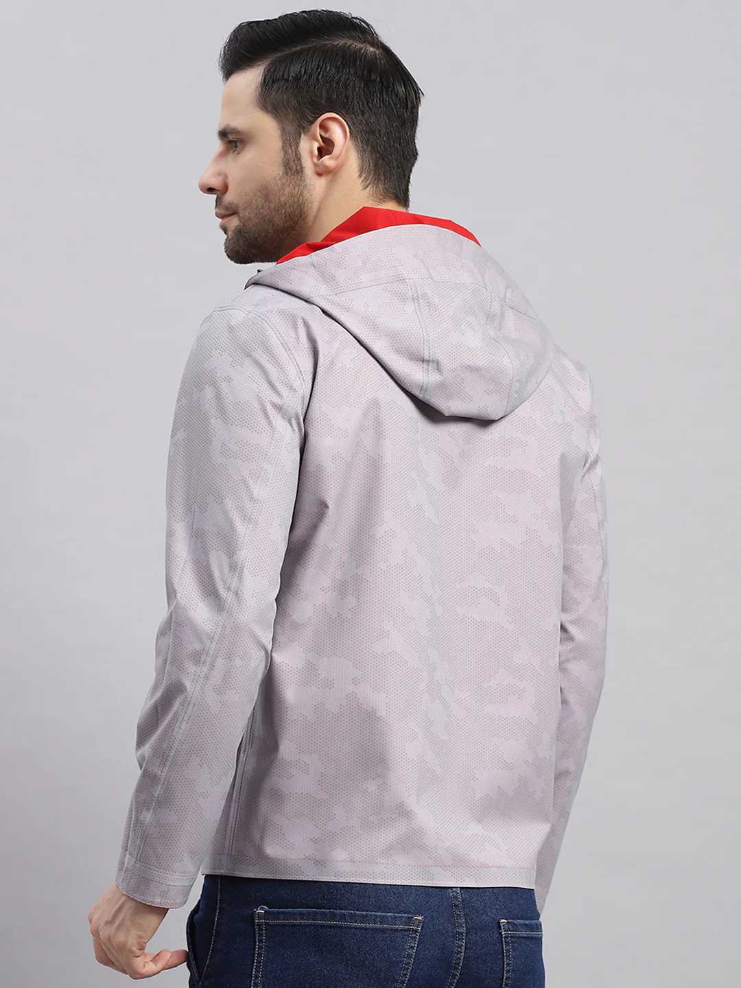 Luxuria Men Red Check Hooded Full Sleeve Reversible Jacket - Image 8