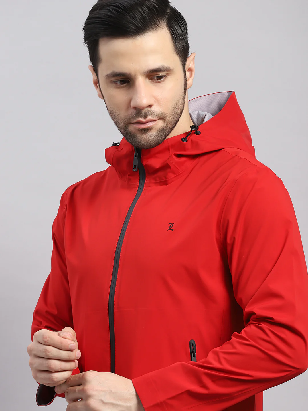 Luxuria Men Red Check Hooded Full Sleeve Reversible Jacket - Image 9