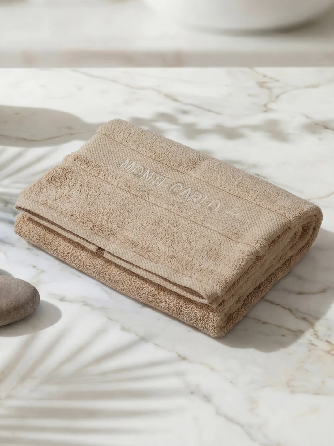 Luxury Beige 100% Cotton Solid 625 GSM Bath Towel Eusapia 1 Pc Box Pack - Image 2