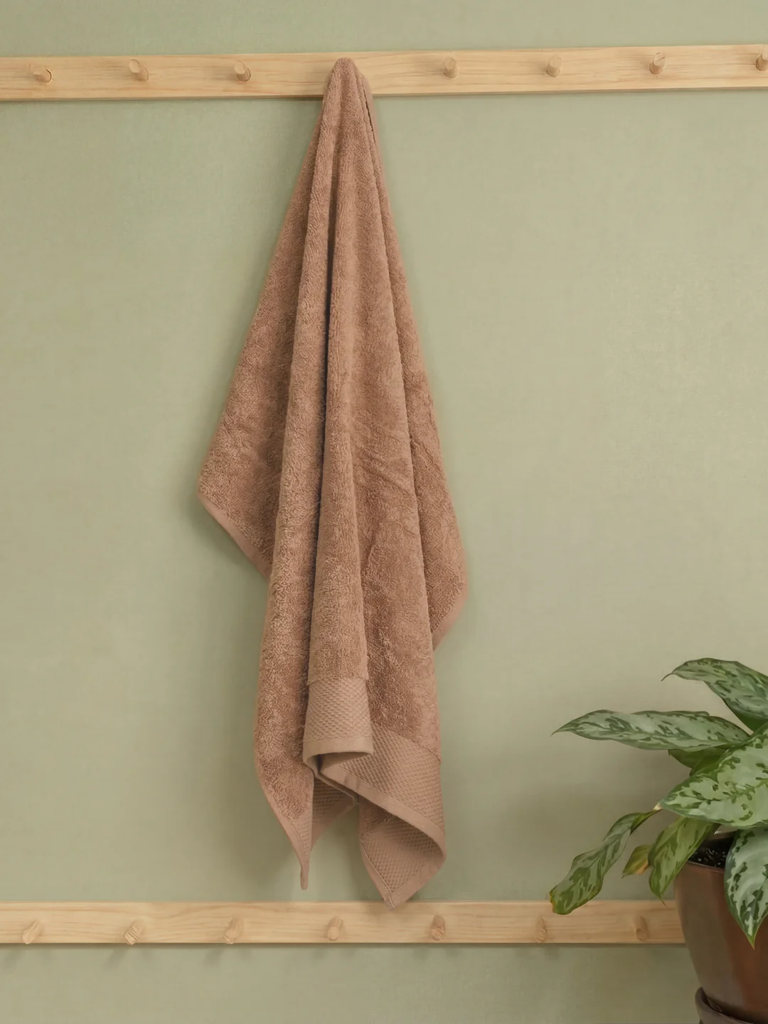 Luxury Beige 100% Cotton Solid 650 GSM Bath Towel Egyptian 1 Pc Box Pack