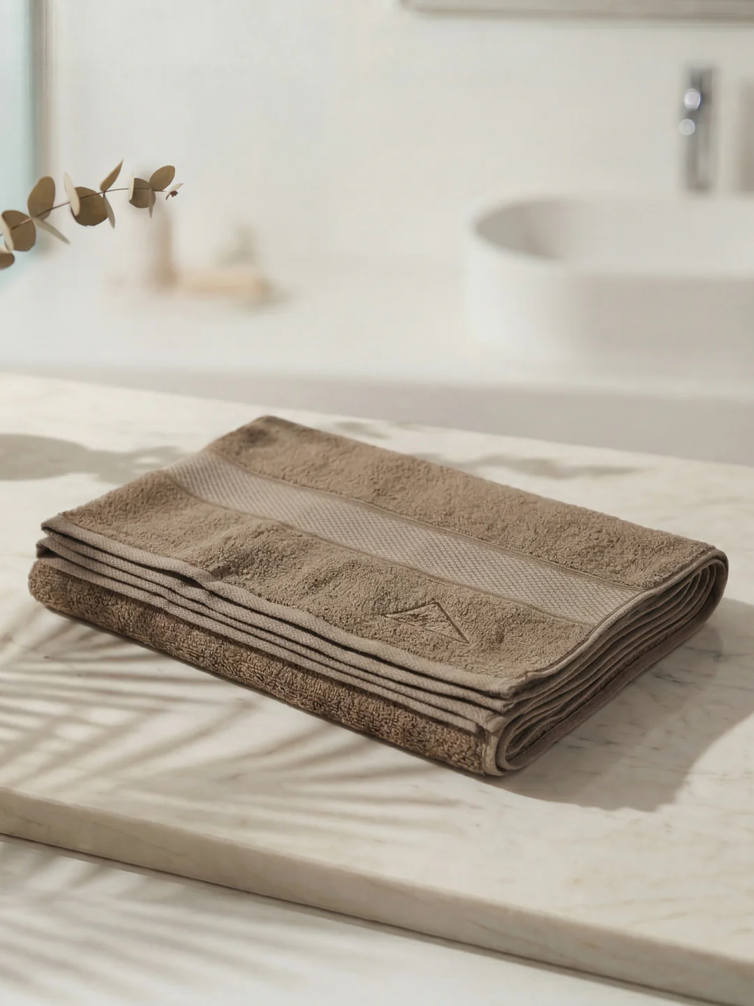 Luxury Brown Bamboo Cotton Solid 600 GSM Bath Towel Eco Bamboo 1 Pc Pvc Pack - Image 2