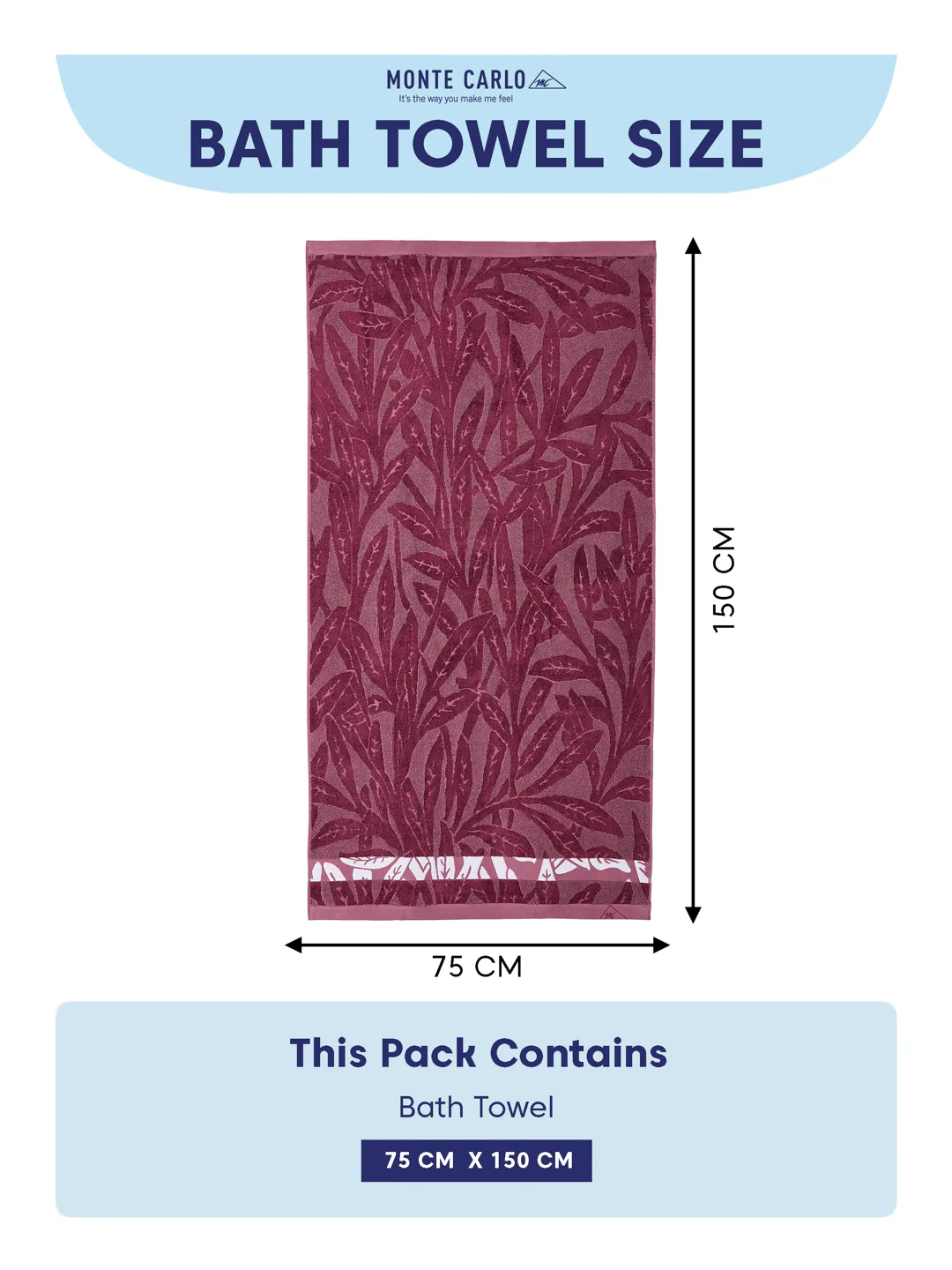 Luxury Burgundy Bamboo Cotton Self Design 630 GSM Bath Towel Eco Bamboo Bliss 1 Pc Box Pack - Image 8