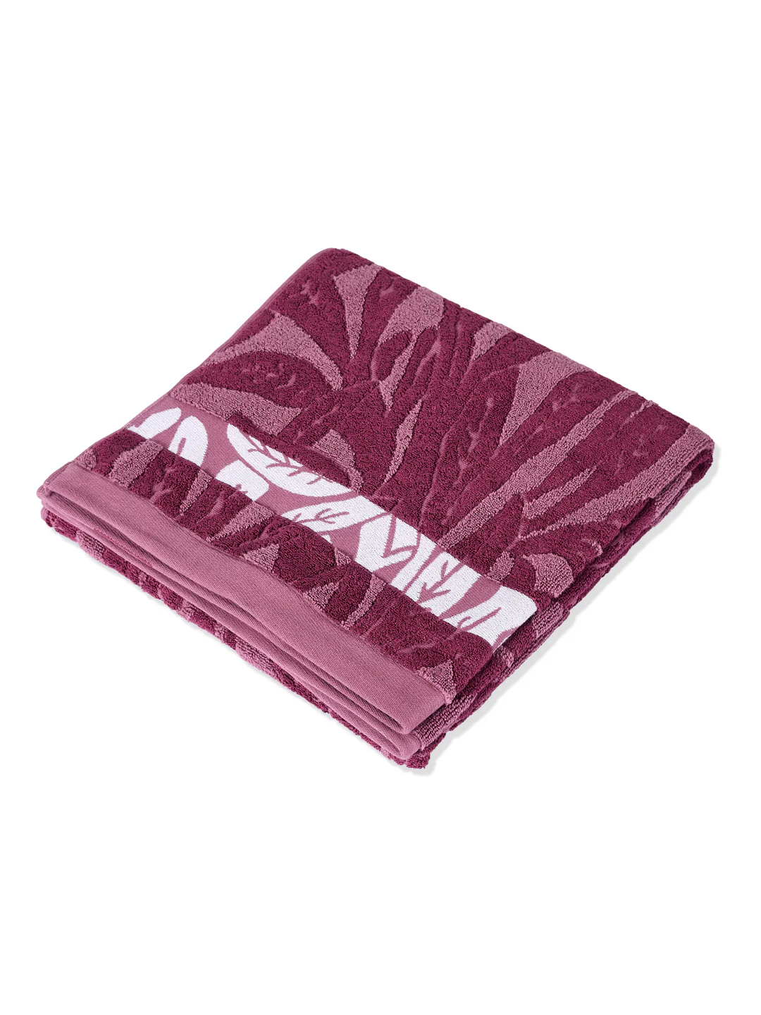 Luxury Burgundy Bamboo Cotton Self Design 630 GSM Bath Towel Eco Bamboo Bliss 1 Pc Pvc - Image 4