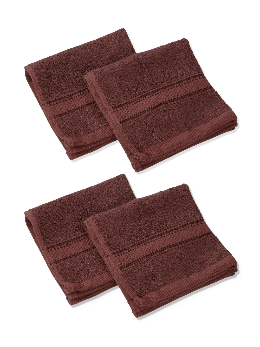 Luxury Deep Taupe Solid 600 GSM Face Towel 4 Pc Set (Eco Bamboo Collection) - Image 4