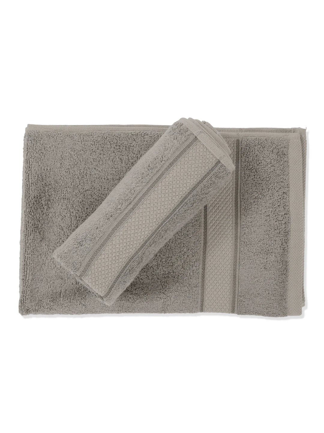 Luxury Light Grey Bamboo Cotton Solid 600 GSM Hand Towel Eco Bamboo 2 Pc Set Pvc Pack - Image 4