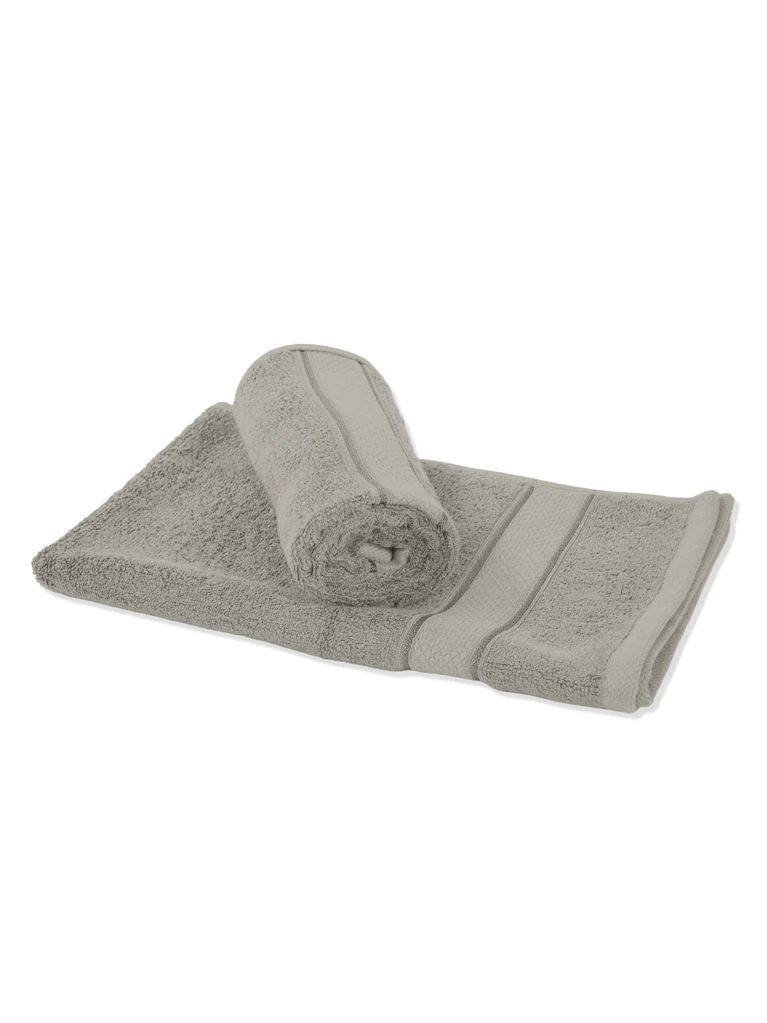 Luxury Light Grey Bamboo Cotton Solid 600 GSM Hand Towel Eco Bamboo 2 Pc Set Pvc Pack - Image 5