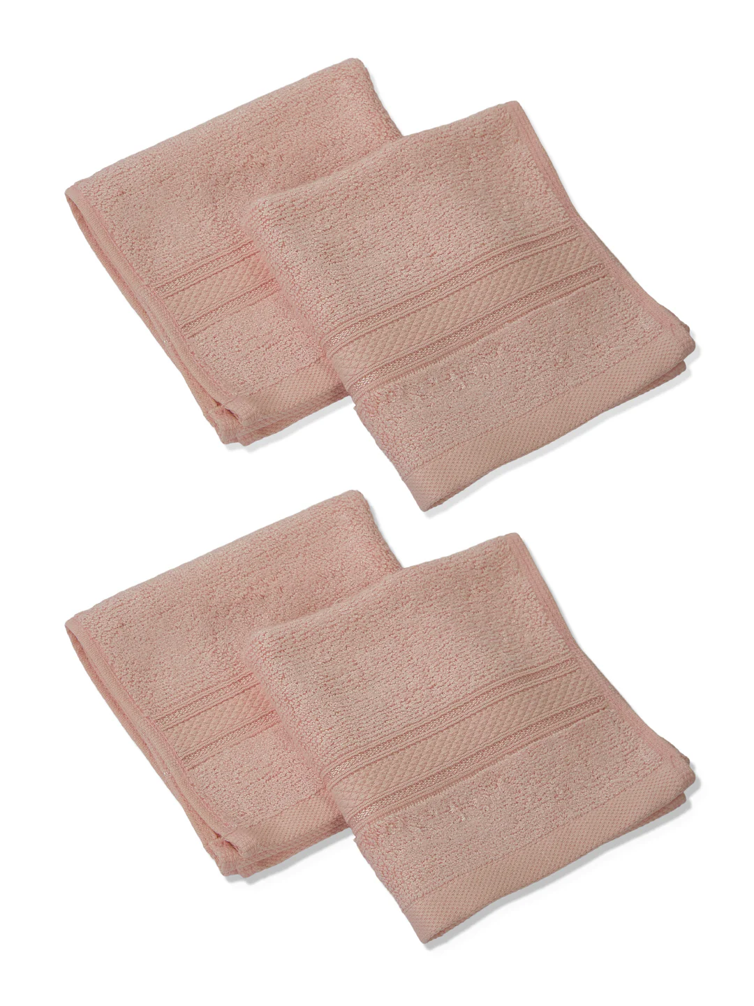 Luxury Light Pink Solid 600 GSM Face Towel 4 Pc Set (Eco Bamboo Collection) - Image 4