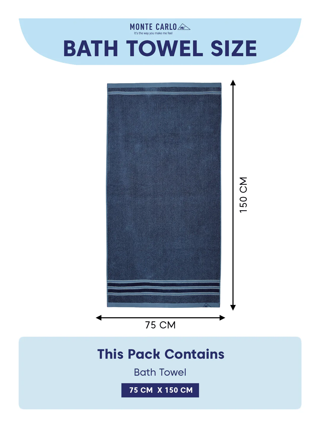 Luxury Navy Blue Bamboo Cotton Self Design 630 GSM Bath Towel Eco Bamboo Bliss 1 Pc Pvc - Image 8
