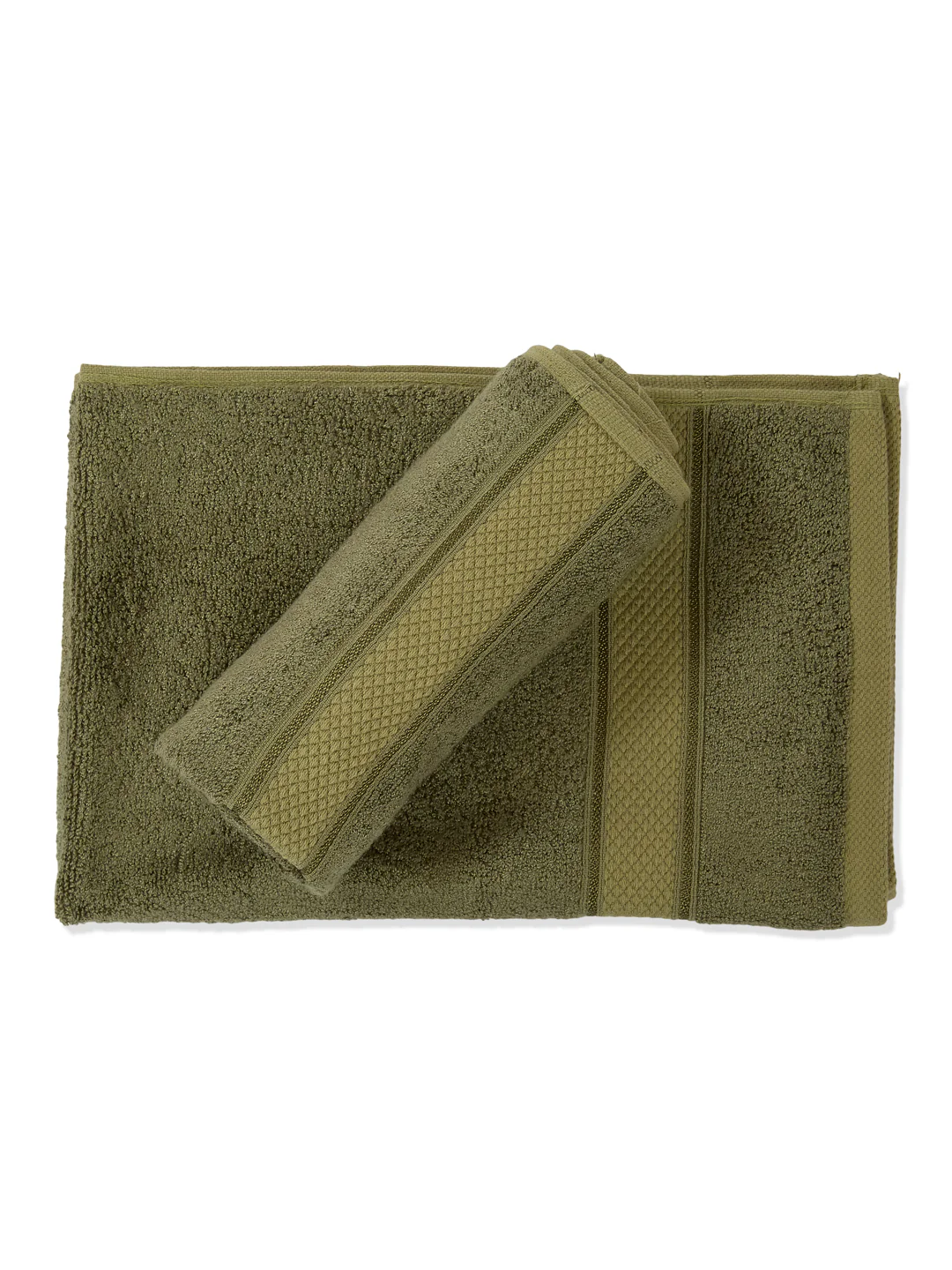 Luxury Olive Bamboo Cotton Solid 600 GSM Hand Towel Eco Bamboo 2 Pc Set Pvc Pack - Image 4