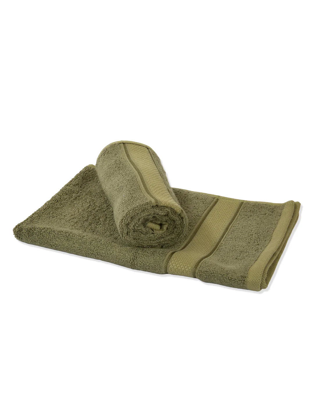 Luxury Olive Bamboo Cotton Solid 600 GSM Hand Towel Eco Bamboo 2 Pc Set Pvc Pack - Image 5