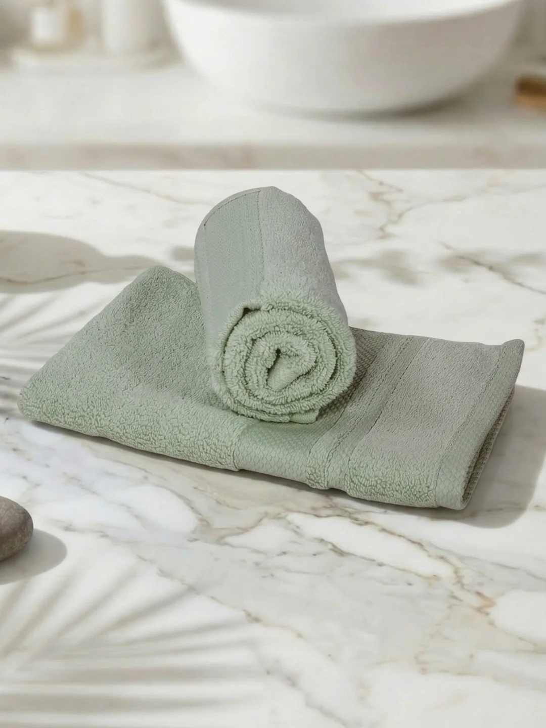 Luxury Sea Green 100% Cotton Solid 625 GSM Hand Towel Eusapia 2 Pc Set Box Pack - Image 2