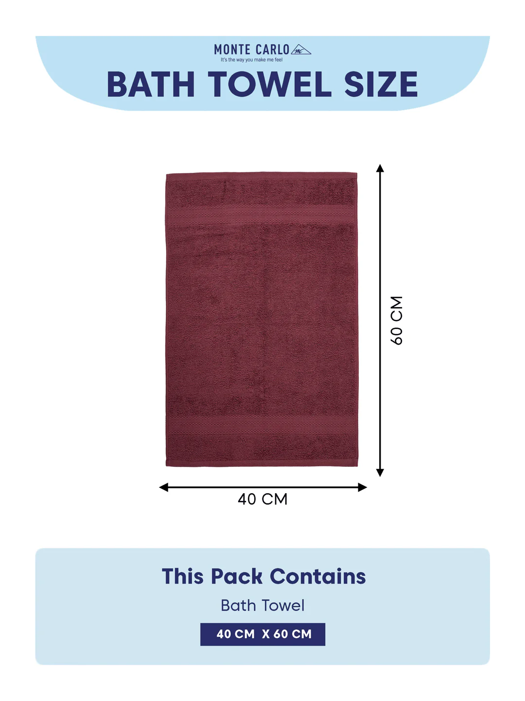 Maroon 100% Cotton Solid 380 GSM Bath Towel Jazz 4 Pc Set Gifting Box Pack - Image 11