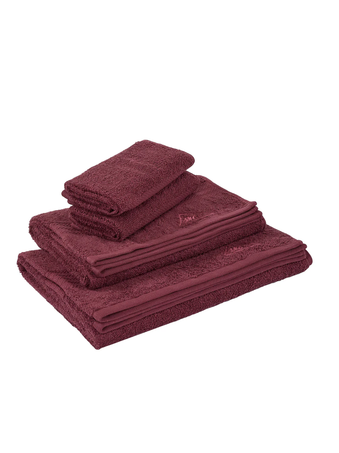 Maroon 100% Cotton Solid 380 GSM Bath Towel Jazz 4 Pc Set Gifting Box Pack - Image 4