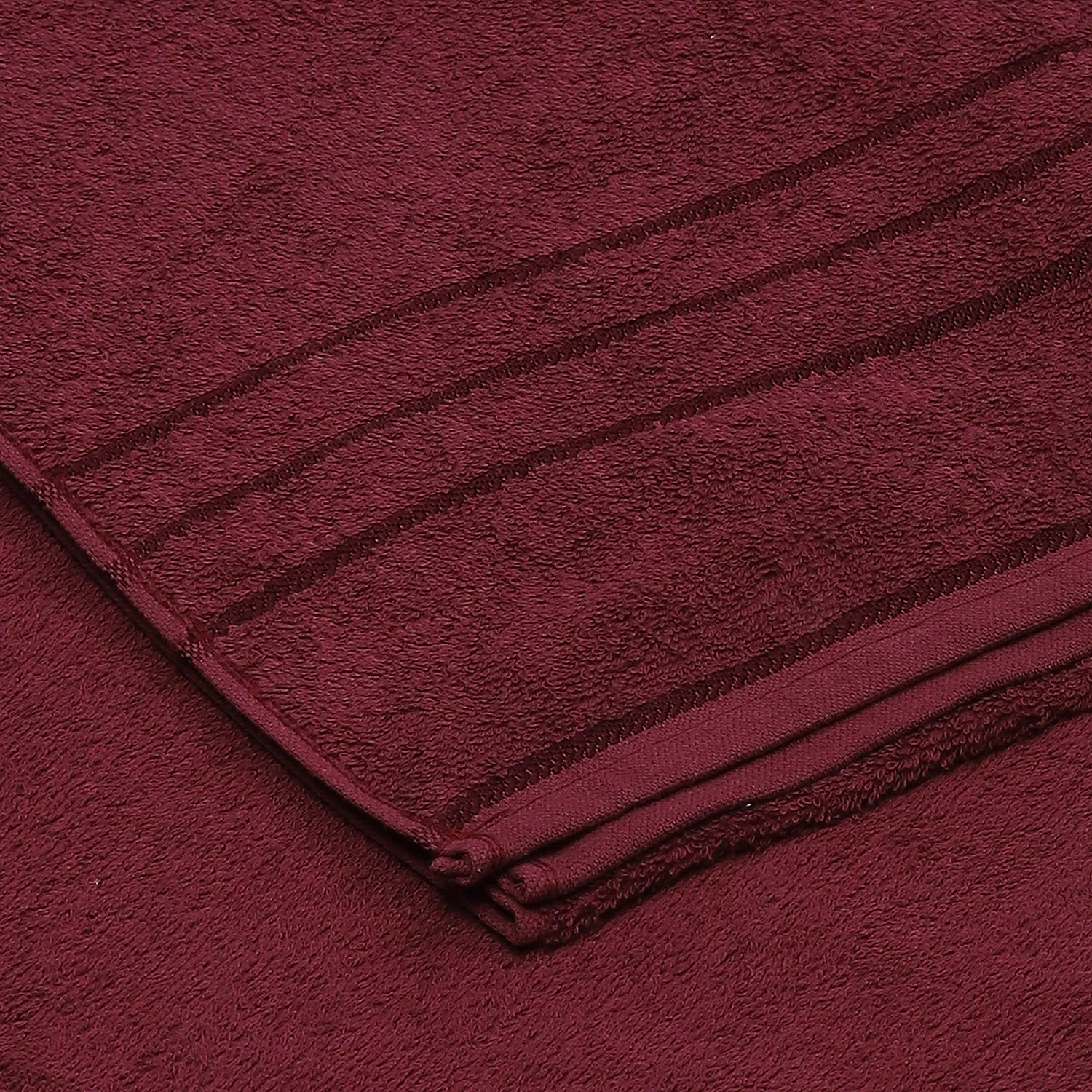 Maroon Cotton 350 GSM Bath Towel - Image 3