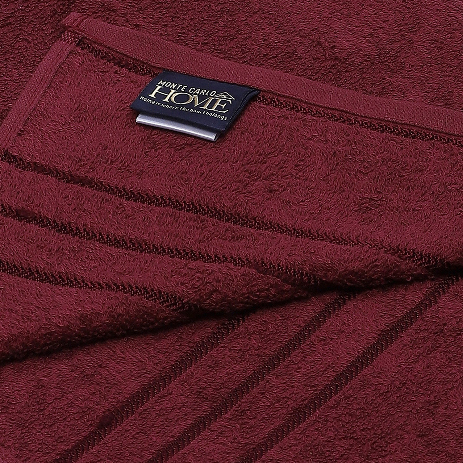 Maroon Cotton 350 GSM Bath Towel - Image 4