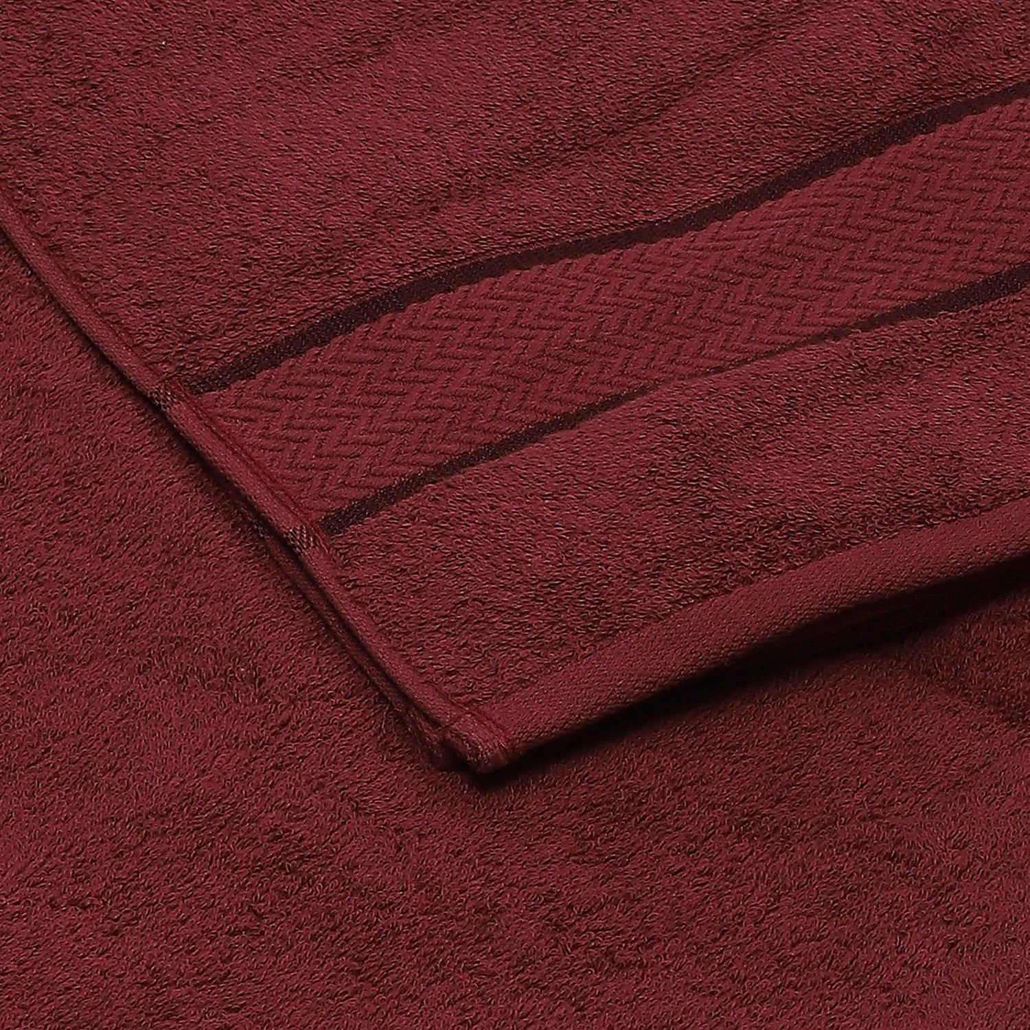 Maroon Cotton 450 GSM Bath Towel - Image 3