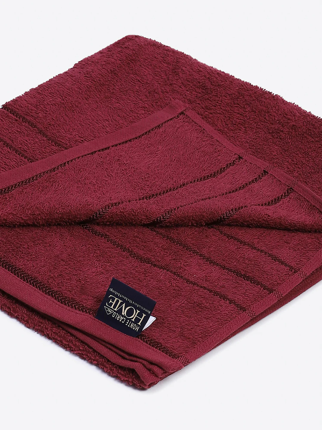 Maroon Cotton Solid 350 GSM Bath Towel (Soho) - Image 3