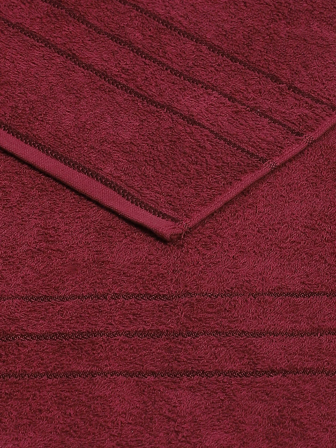Maroon Cotton Solid 350 GSM Bath Towel (Soho) - Image 4
