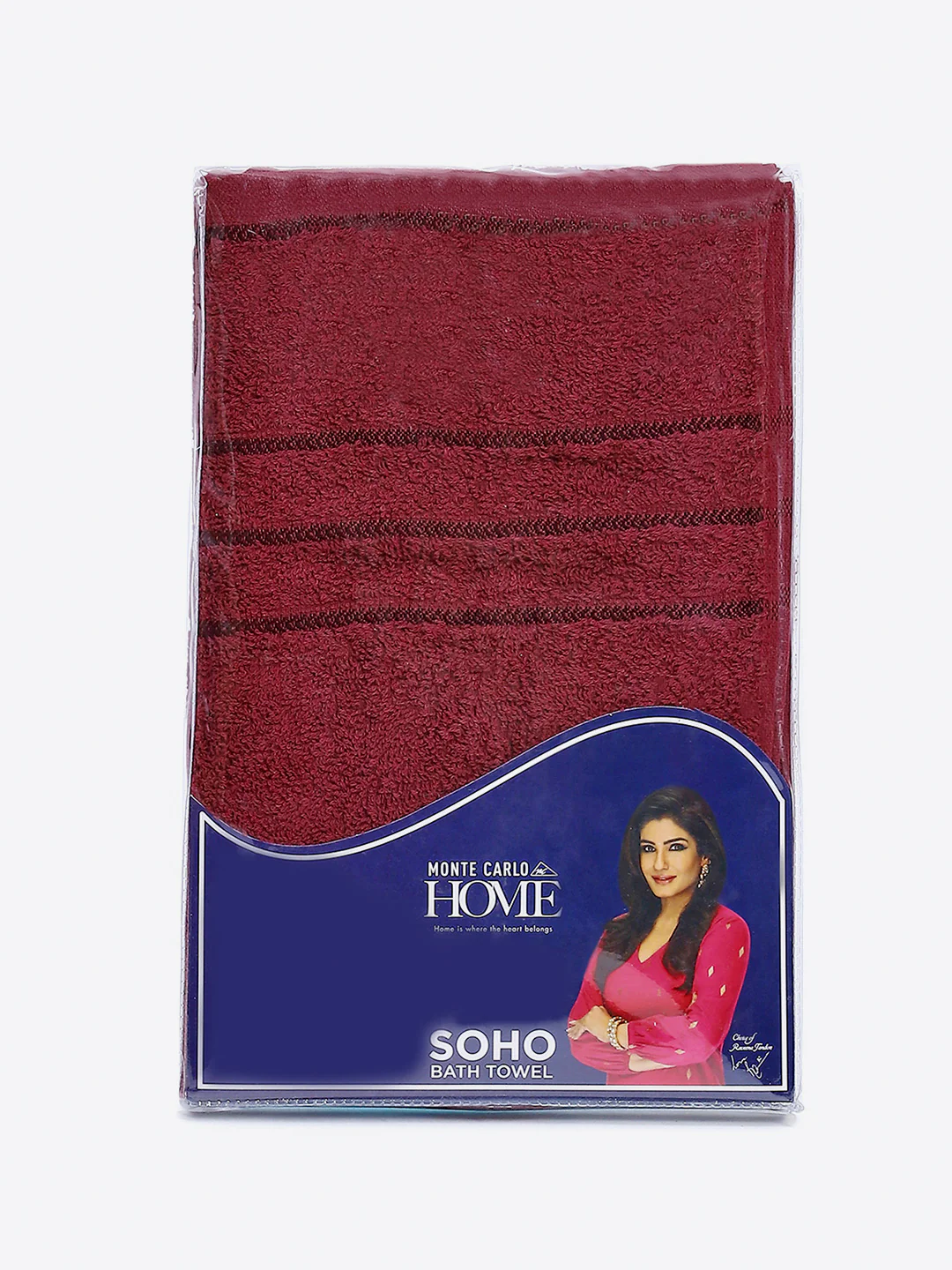 Maroon Cotton Solid 350 GSM Bath Towel (Soho) - Image 5
