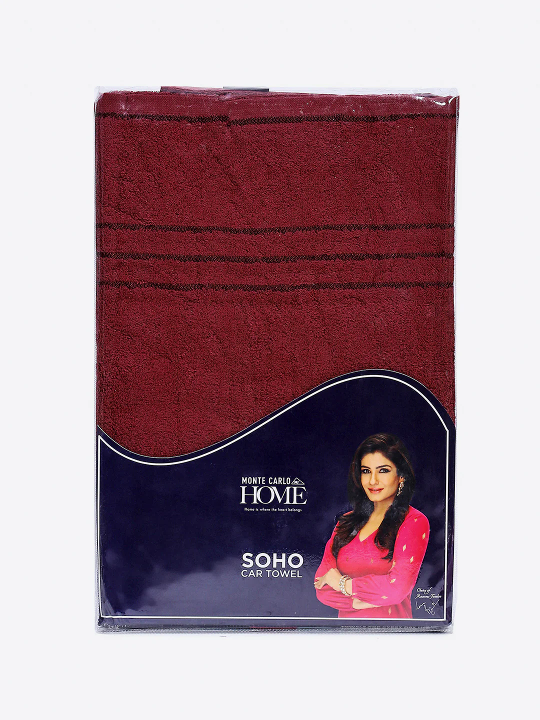 Maroon Cotton Solid 350 GSM Car Towel (Soho) - Image 5