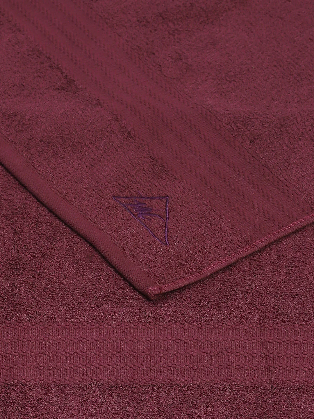 Maroon Cotton Solid 400 GSM Bath Towel (Jazz) - Image 4