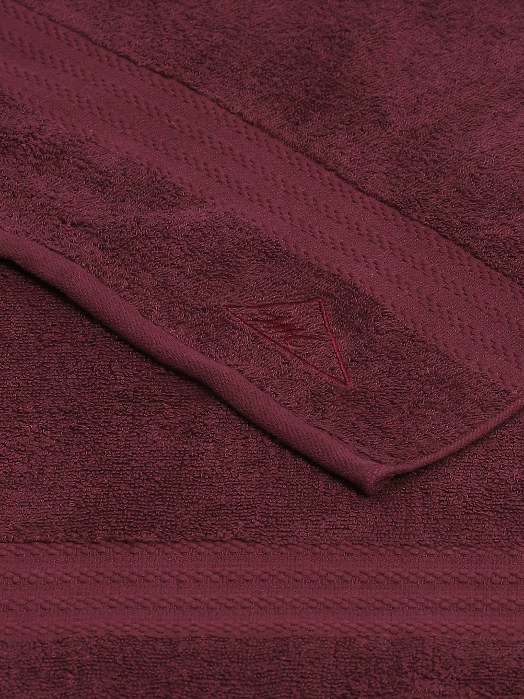 Maroon Cotton Solid 400 GSM Bath Towel (Jazz) - Image 4