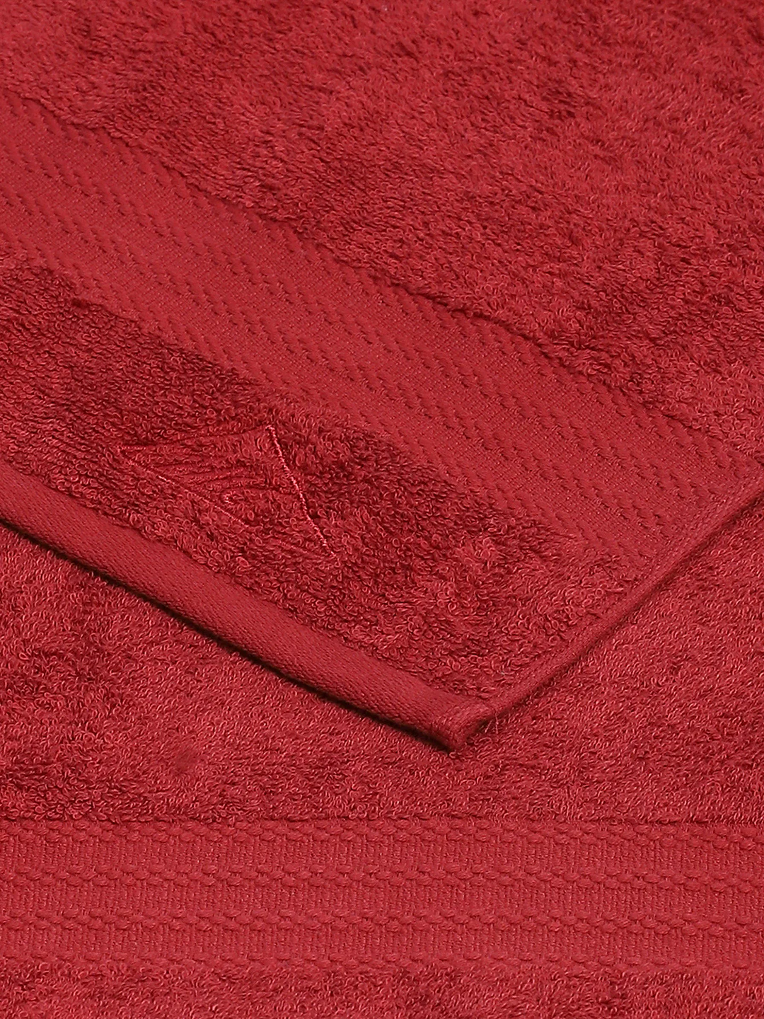 Maroon Cotton Solid 400 GSM Bath Towel (Jazz) - Image 4