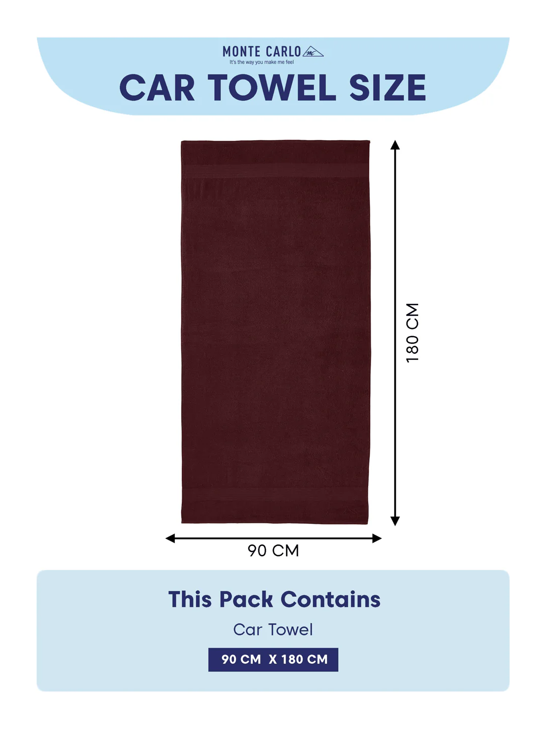 Maroon Pure Cotton Solid 380 GSM Car Towel 1 Piece (Jazz Collection) - Image 7