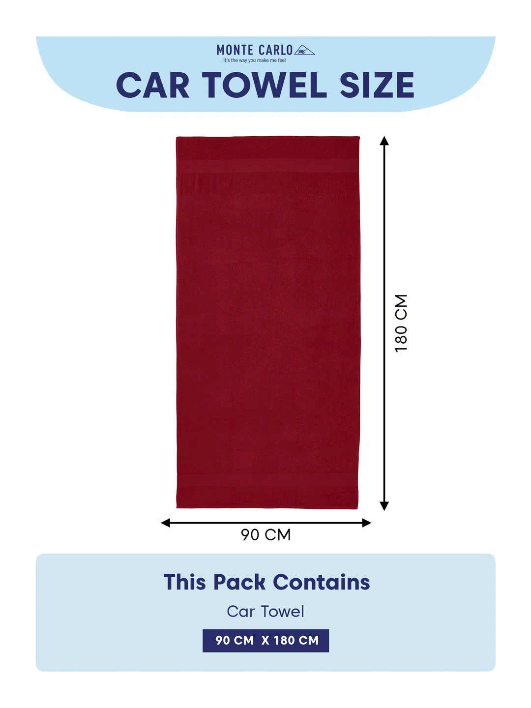Maroon Pure Cotton Solid 380 GSM Car Towel 1 Piece (Jazz Collection) - Image 7