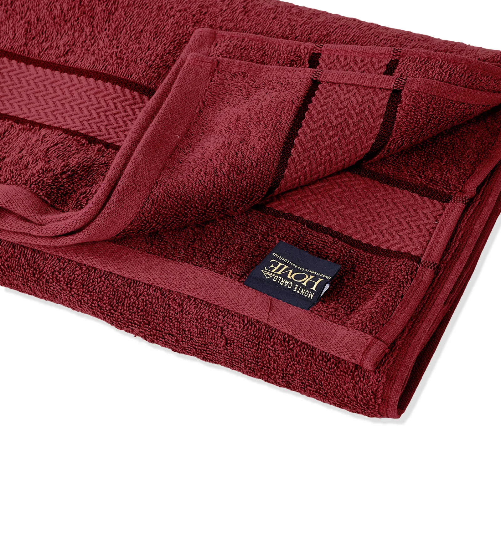 Maroon Pure Cotton Solid 450 GSM Bath Towel 1 Piece (Oasis Collection) - Image 5
