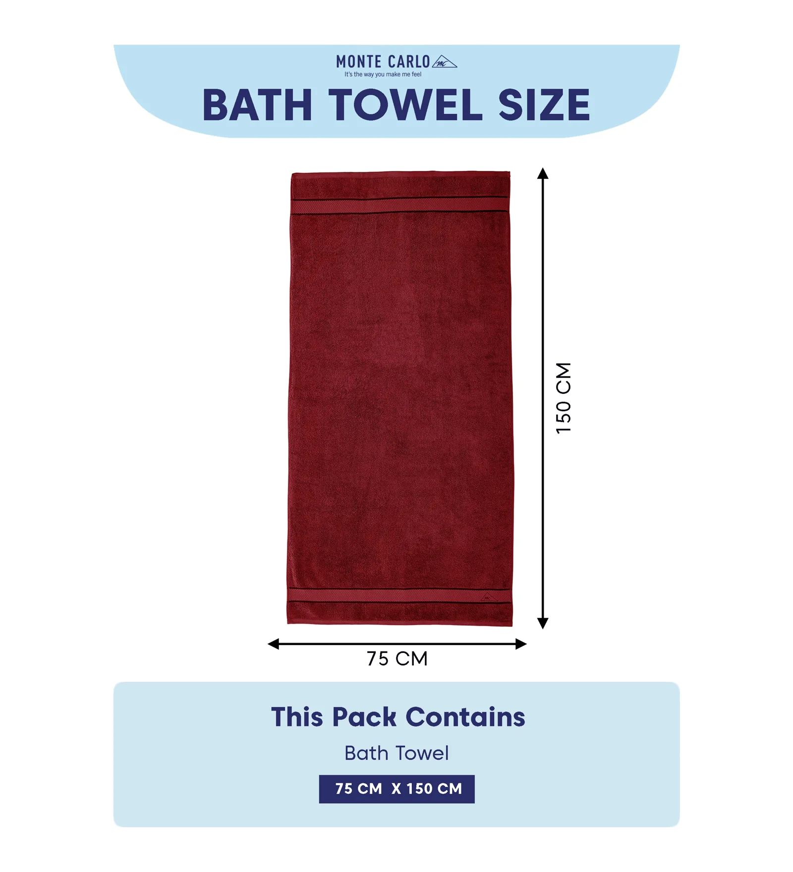 Maroon Pure Cotton Solid 450 GSM Bath Towel 1 Piece (Oasis Collection) - Image 8