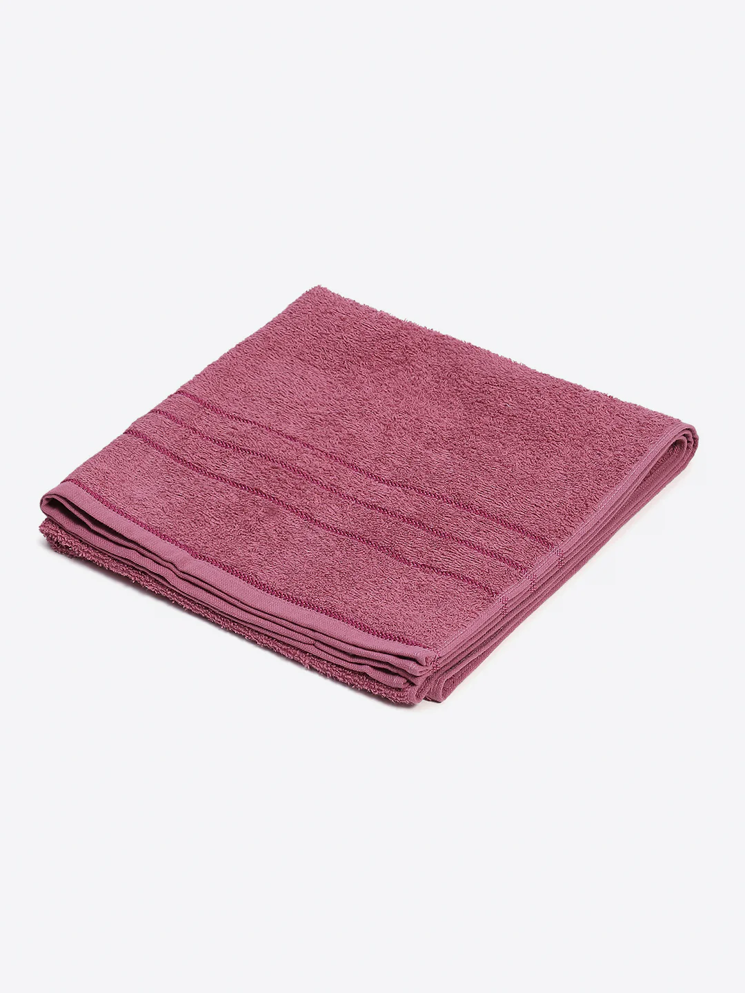 Mauve Cotton Solid 350 GSM Bath Towel (Soho) - Image 2