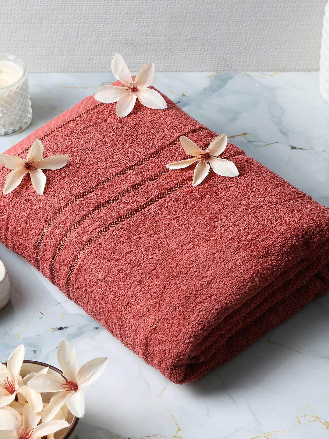 Mauve Cotton Solid 350 GSM Car Towel (Soho)