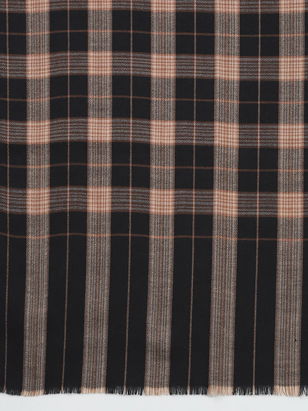 Men Beige & Black Self Design Lohi Shawl - Image 6