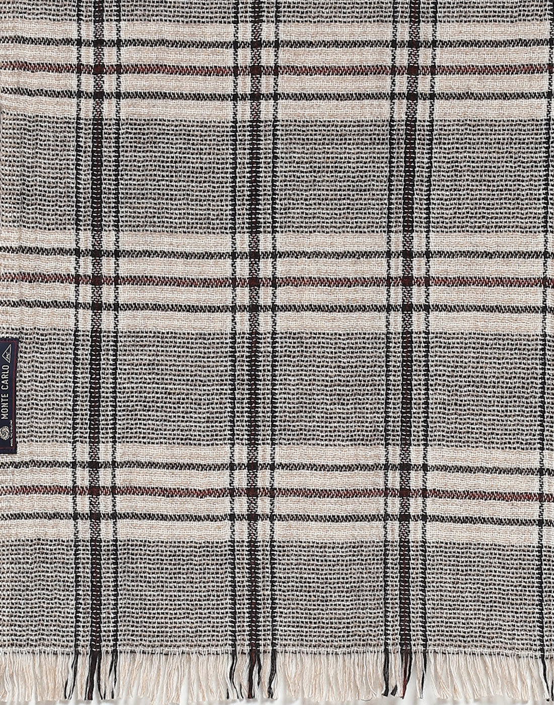 Men Beige Check Muffler - Image 7