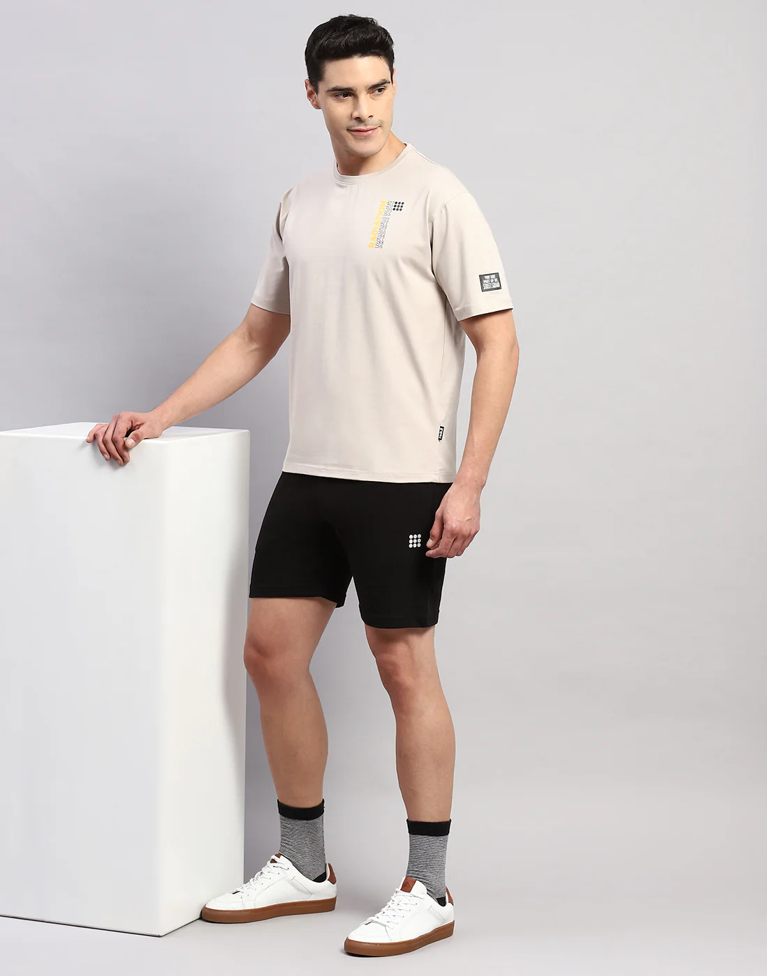 Rock.it Men Beige Printed Round Neck Half Sleeve T-Shirt - Image 3